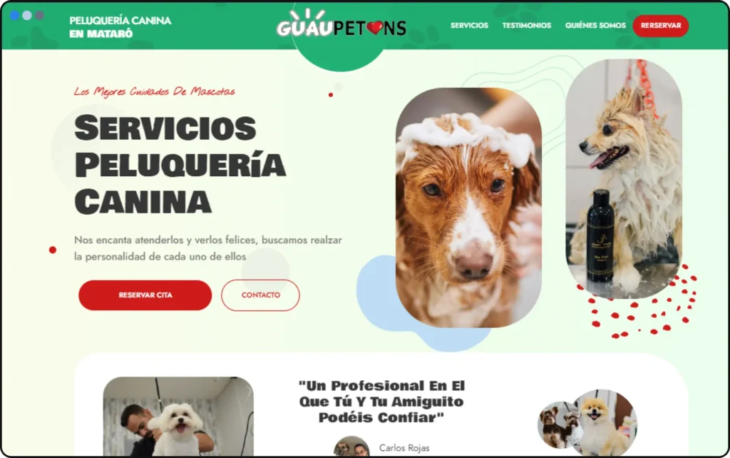 Diseño web para peluquería canina en Mataró