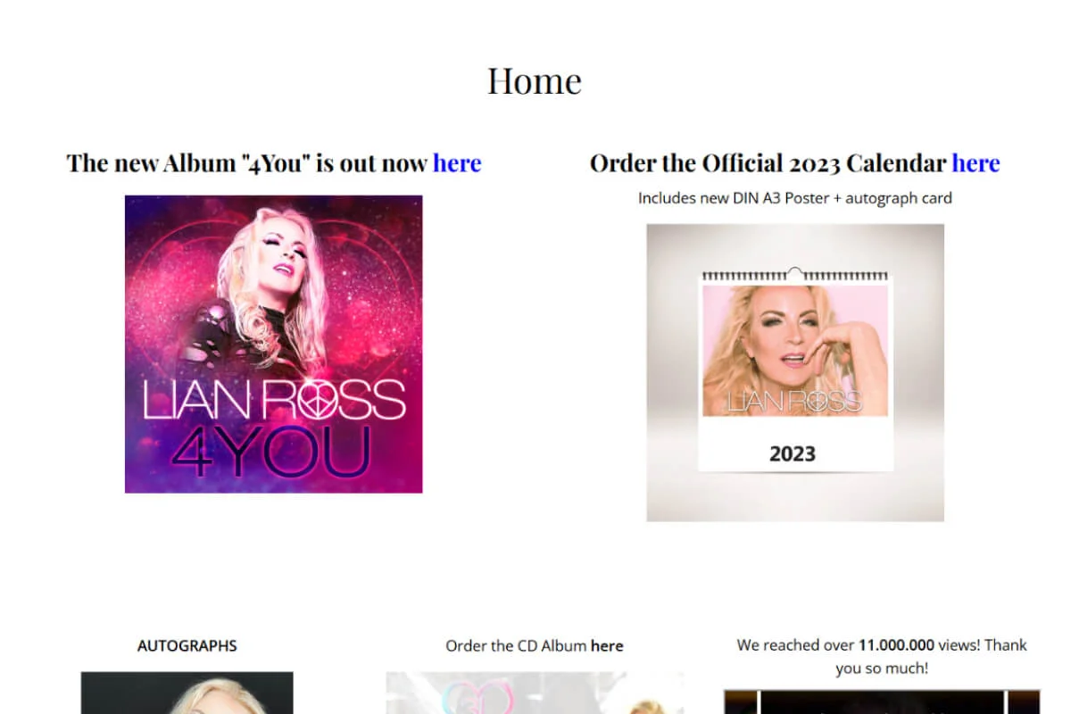 Diseño web para artistas musicales antes