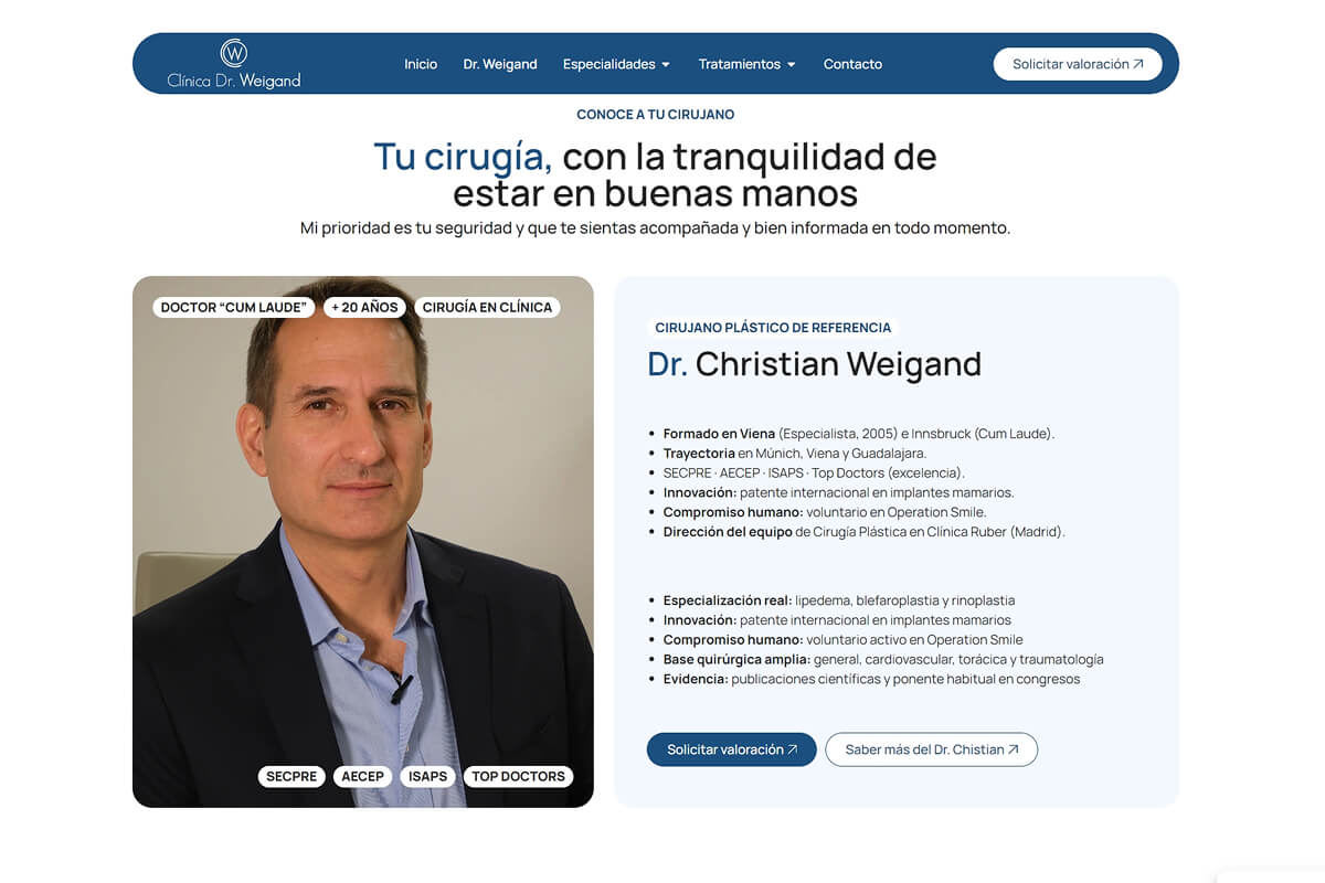 Diseño web para clínica estética con autoridad