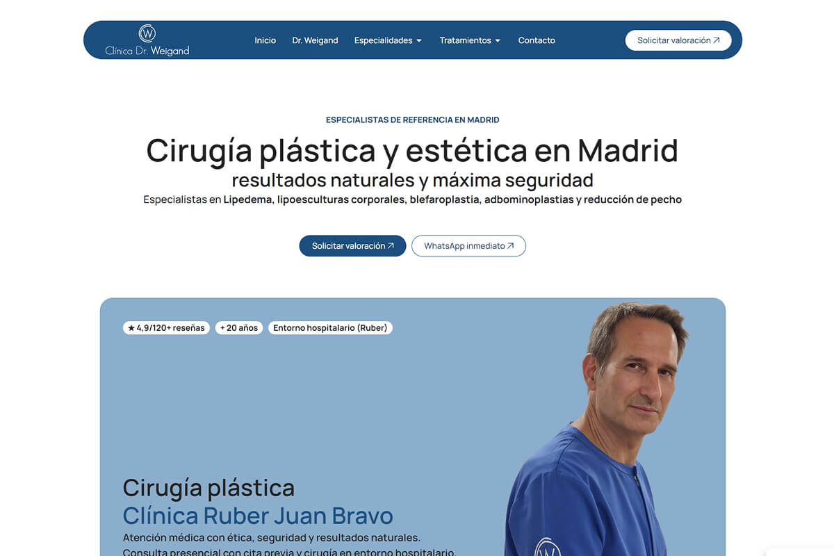 Diseño web para clínica estética