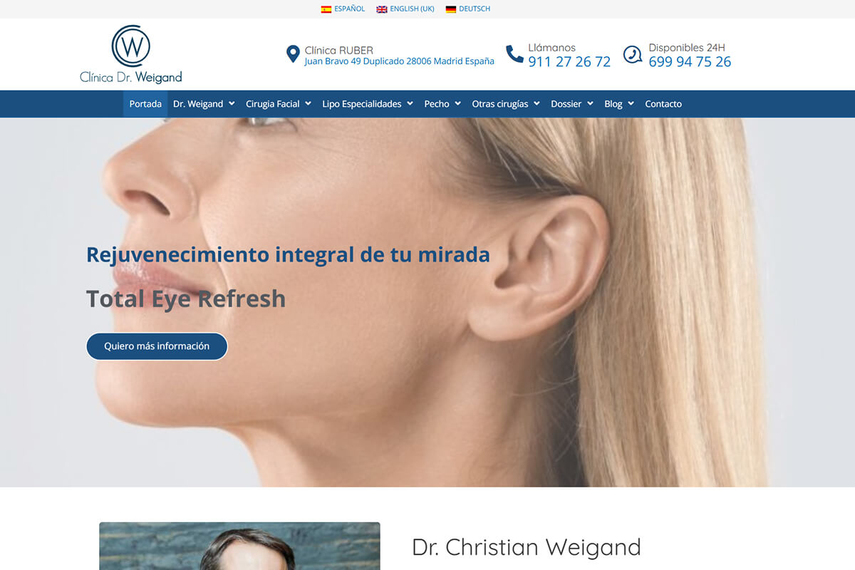 Diseño web para clínica estética con problemas