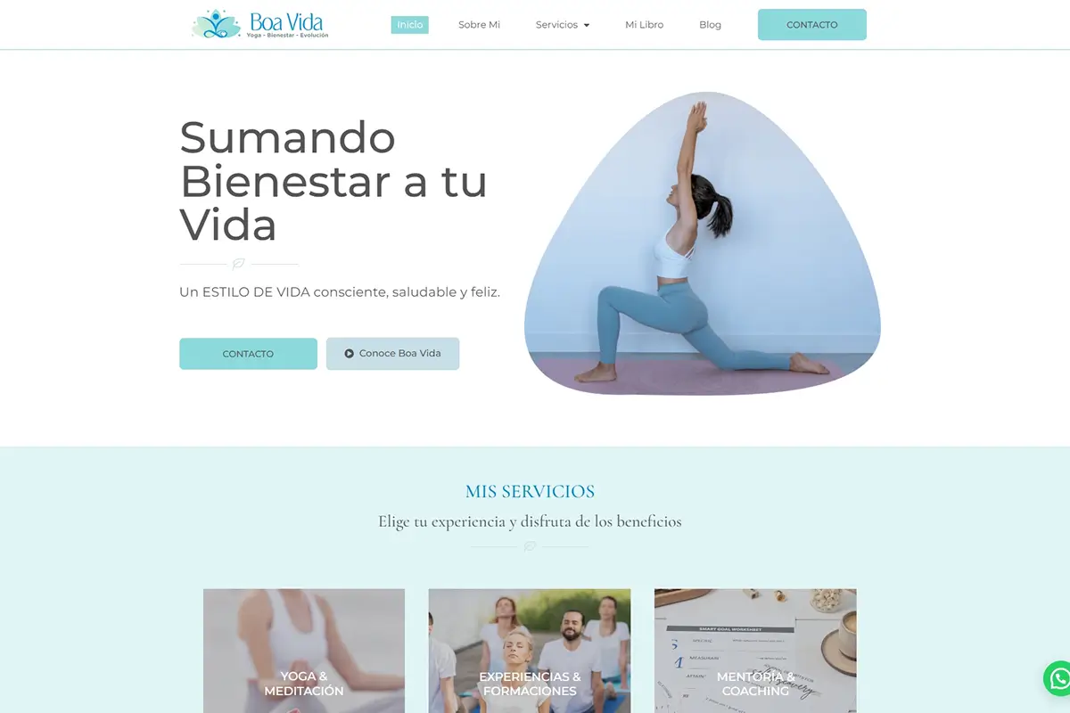 Diseño web para profesora de yoga
