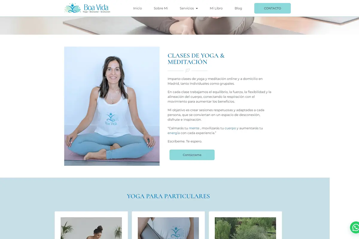 Los servicios de web de yoga