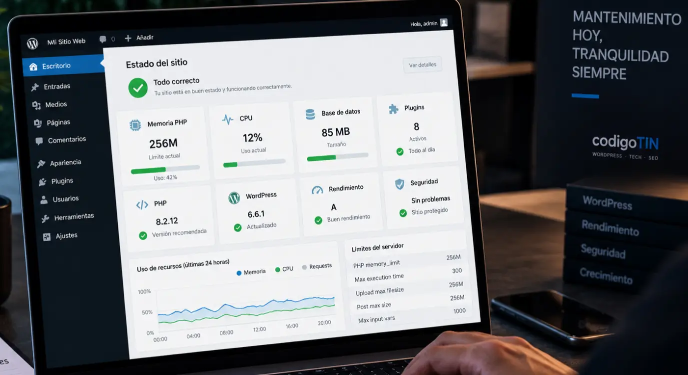 Revisión profesional de recursos y Memory Limit en WordPress
